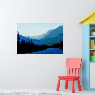 Poster Cartaz Azul Banff Jasper