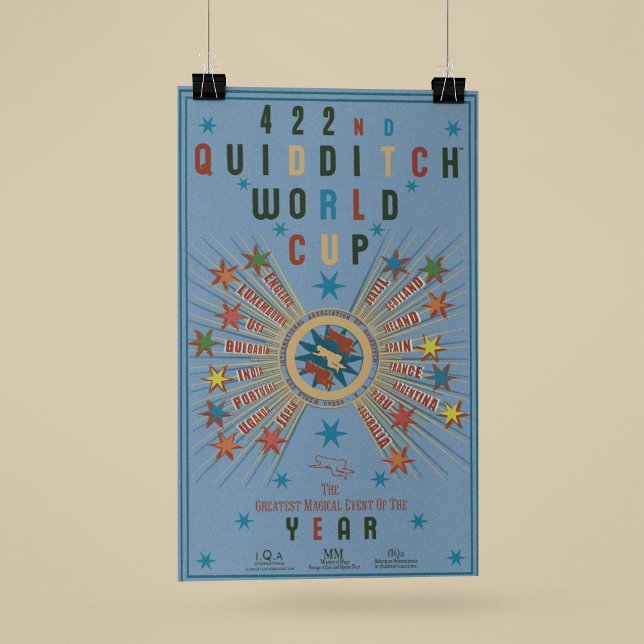 Póster Cartaz Azul da Copa do Mundo de QUIDDITCH™ (Criador carregado)