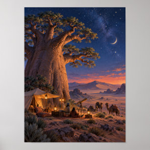 Poster Cartaz Baobab Stargazer Caravan Twilight 12x16