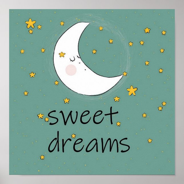 Poster Cartaz berçário Sweet dreams (Frente)