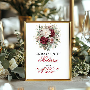 Poster Cartaz Bohemian Blush Burgundy Dais Até Eu Fazer