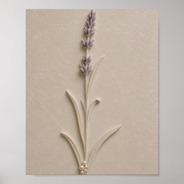 Poster Cartaz Botânico de Lavanda Luxo (Frente)