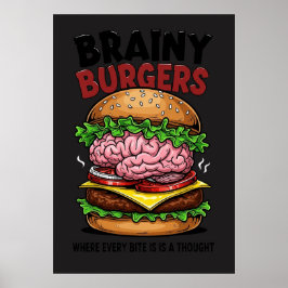 Poster Cartaz Brainy Burgers