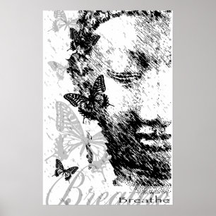 Poster Cartaz Breathe Buddha