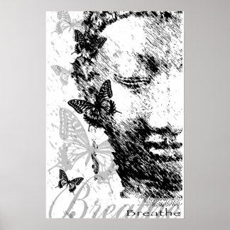 Poster Cartaz Breathe Buddha