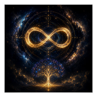 Póster Cartaz Brilhante Árvore da Vida Infinidade Cósmica