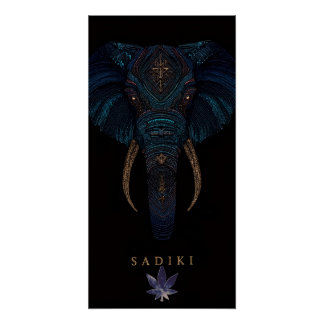 Póster Cartaz Brilhante de Elefante 