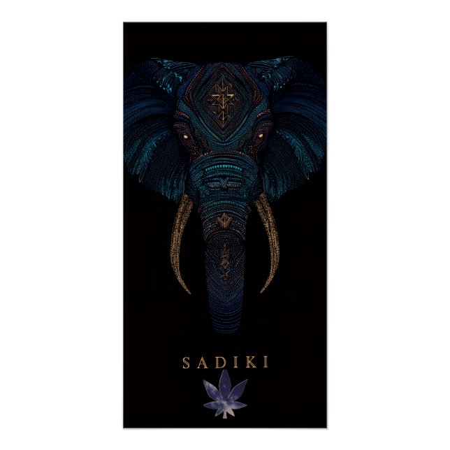 Póster Cartaz Brilhante de Elefante  (Frente)