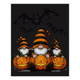 Póster Cartaz Brilhante de Gnomo de Halloween