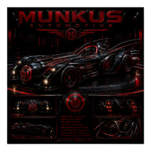 Póster cartaz brilhante munkus/automóvel/patrulha noturna