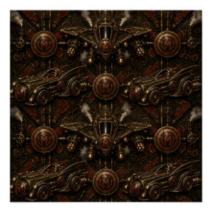 Póster cartaz brilhante steampunk munkus/patrulha noturna