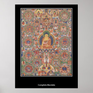Poster Cartaz Buthanês Mandala Completa Século XIX