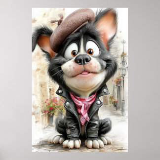 Poster Cartaz Cachorrinho Rebelde Fofo