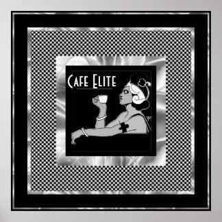 Poster Cartaz Café Vintage Elite Art Déco