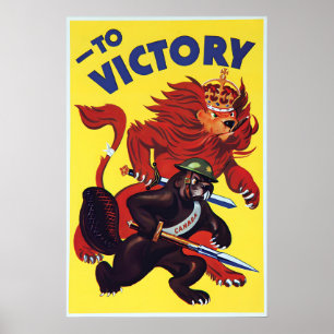 Poster Cartaz Canadá - para a vitória Arte de Propaganda 