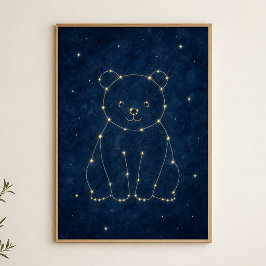 Poster Cartaz Celestial Aquarela Constelação Urso