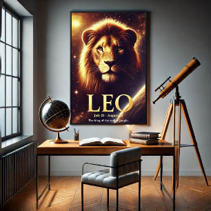 Poster Cartaz Celestial do Leão do Zodíaco