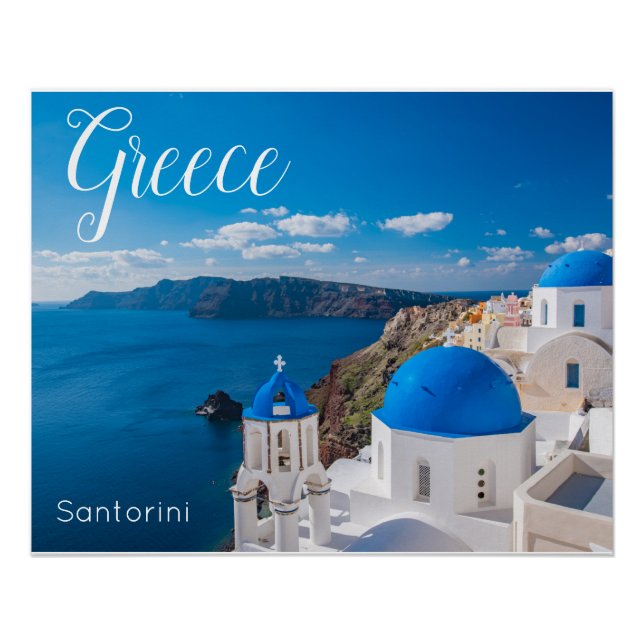 Póster Cartaz Cênico de Santorini Grécia (Frente)