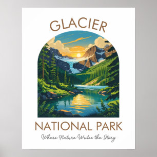 Poster Cartaz Cênico do Parque Nacional Glacier