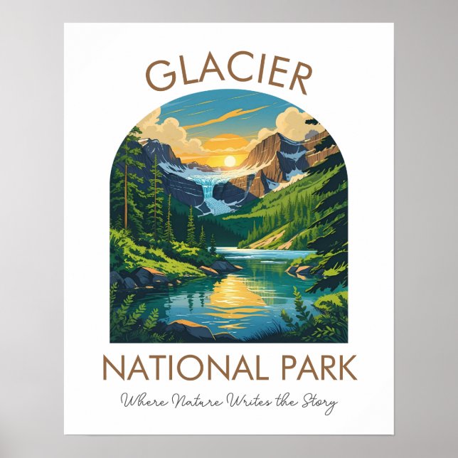 Poster Cartaz Cênico do Parque Nacional Glacier (Frente)