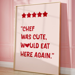 Poster Cartaz Chef Era Bonito Comeria Aqui Novamente
