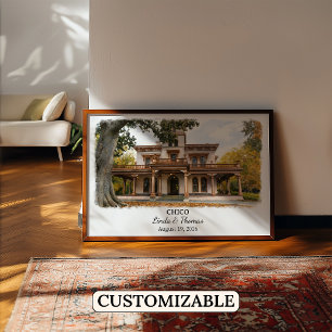 Poster Cartaz Chico California, Aquarela, Personalizado