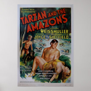 Póster Cartaz cinematográfico de Tarzan do vintage