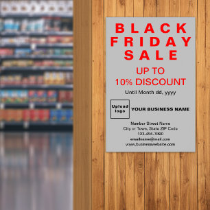 Poster Cartaz Cinza de Oferta de Black Friday de Negócios