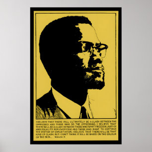 Poster Cartaz Citação Malcolm X Pare com a opressão e
