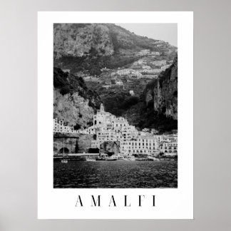 Poster Cartaz clássico em preto e branco de Amalfi