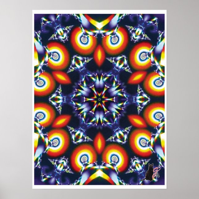 Poster Cartaz Colagem Cinética Kaleidoscópio de Carvões (Frente)
