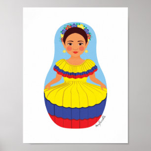 Poster Cartaz Colombiano Matryoshka
