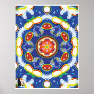 Poster Cartaz Colorido Cinético Colagem Kaleidoscópio Fru