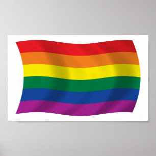 Póster Cartaz com a Bandeira do Movimento Orgulho Gay