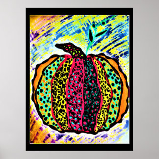 Poster Cartaz com Abóbora Abstrata