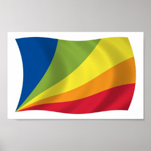 Poster Cartaz com Bandeira da Lingua Franca Nova