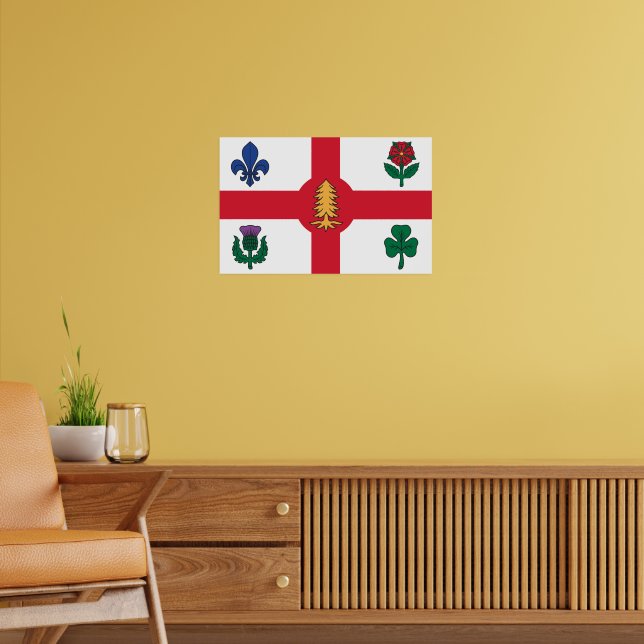 Poster Cartaz com Bandeira de Montreal, Canadá (Sala de Estar 2)