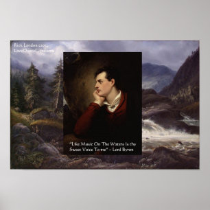 Póster Cartaz com Citação de Amor de Lord Byron Voz Doce 