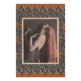 Póster Cartaz com Dançarina Vintage