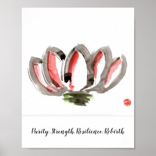 Poster Cartaz com uma flor de lótus estilizada