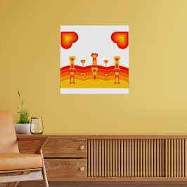 Poster Cartaz Coração-Paisagem
