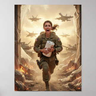 Poster Cartaz Coragem Surreal em um Mundo de Caos