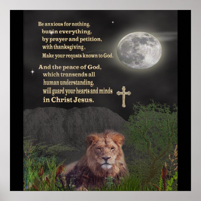 Póster Cartaz cristão não se preocupe com nada (Frente)