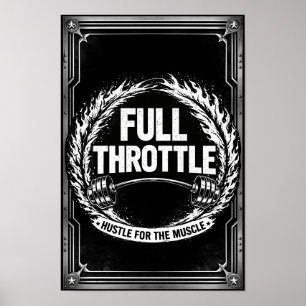 Poster Cartaz da Academia Full Throttle – Trabalhe Duro P