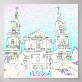 Poster Cartaz da Arquitetura da Igreja de Vitebsk Belarus