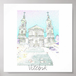 Poster Cartaz da Arquitetura da Igreja de Vitebsk Belarus