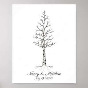 Poster Cartaz da Árvore da Pegada de Aspen Casamento
