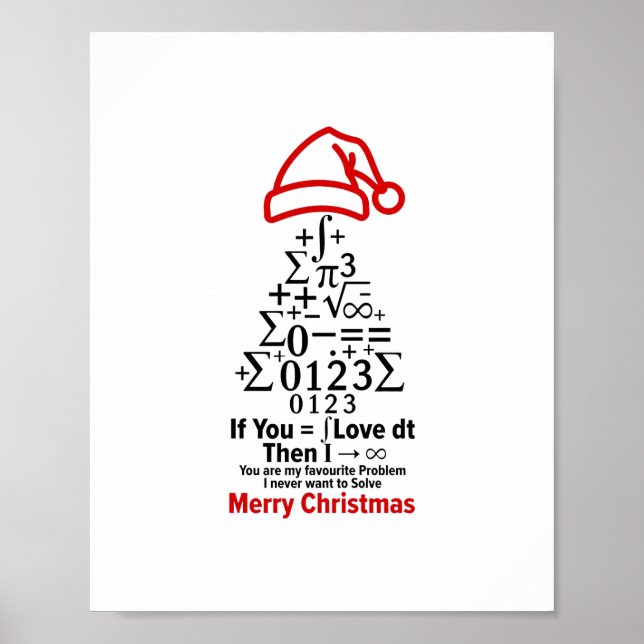 Poster Cartaz da Árvore de Natal de Matemática - Presente (Frente)