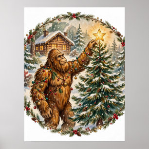 Poster Cartaz da Árvore de Natal do Pé Grande