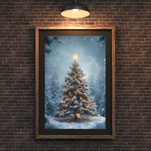 Poster Cartaz da Árvore de Natal Silent Snow